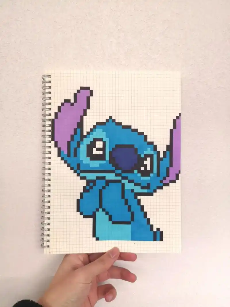 像素画:《星际宝贝》史迪仔.网格本:a4 #史迪仔  #史迪 - 抖音