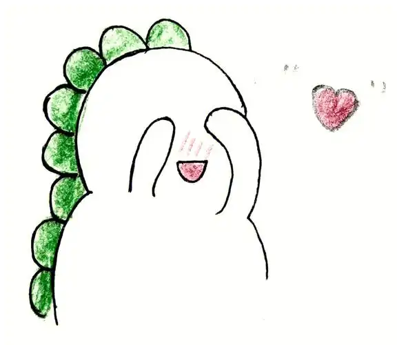 羞羞小恐龙 简笔画 教程 每日打卡27#简笔画  #画画