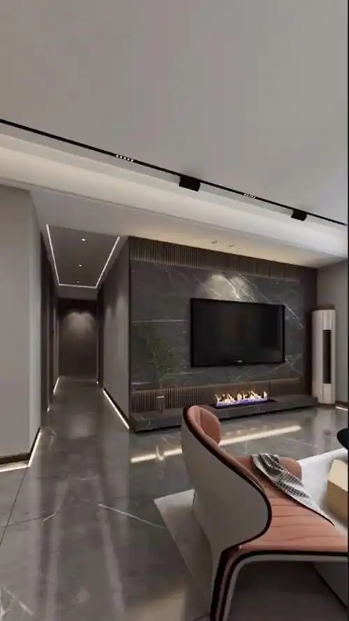 电视背景墙#高级灰悬空背景墙