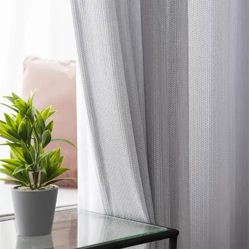 客厅豪华窗户人字形透明窗帘