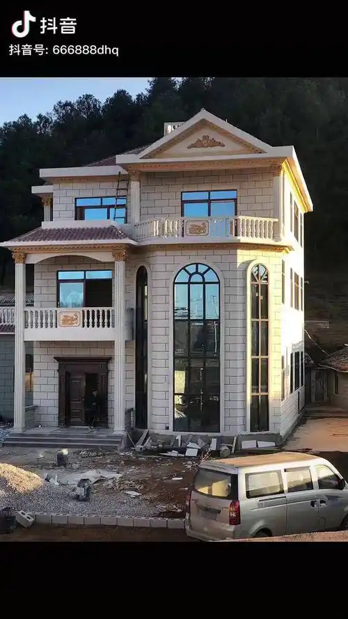 农村自建别墅水包砂仿石漆森博别墅设计2漂亮不漂亮你说了算