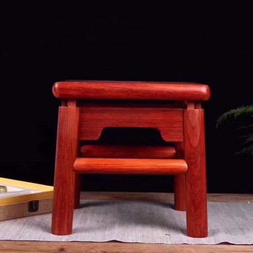 红花梨富贵凳榫卯结构红木木凳可拆卸礼盒装小方凳缅甸花梨换鞋凳