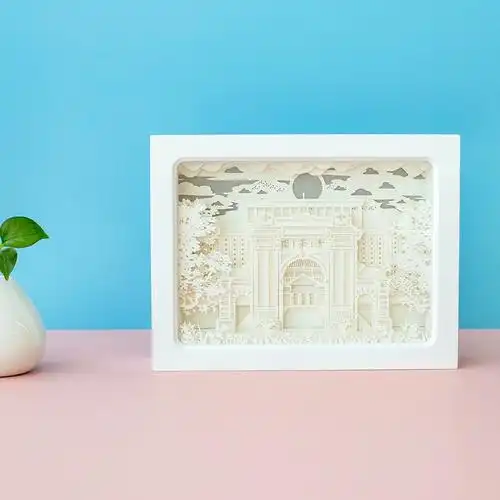 创意礼品3d光影纸雕灯清华大学文创纪念品送校友学生奖品书桌夜灯