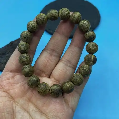 99分沉海南糖结白奇楠10mm沉香手串保真天然棋楠沉香手链74克