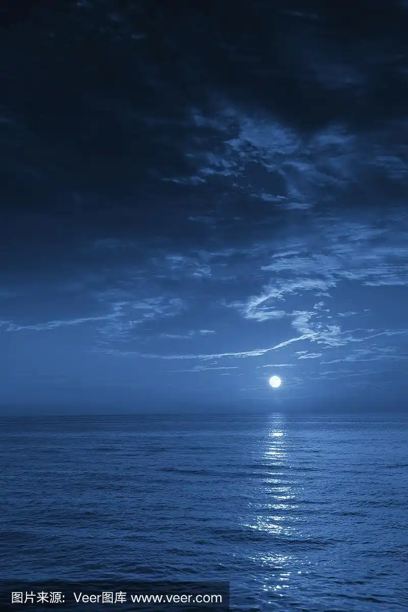 月亮,明亮,蓝色,宁静,风景