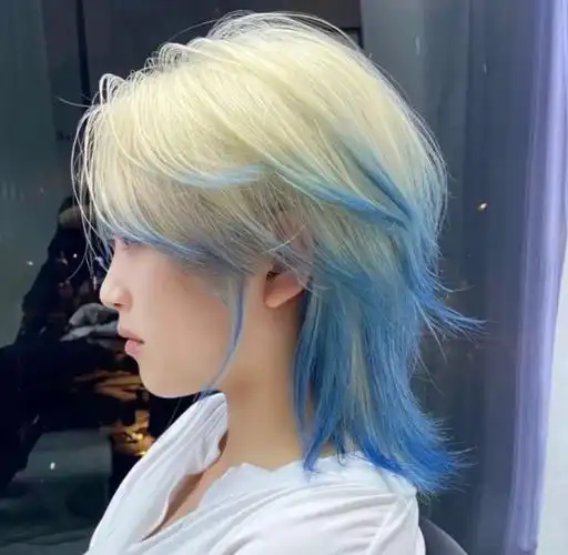 06狼尾双色染|||06男女都93  直发和卷发风