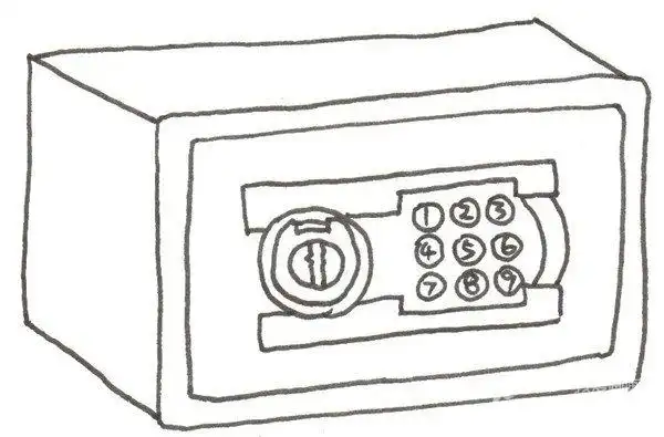 卡通画保险箱的简笔画绘画步骤七ps:保险柜分为机械保险柜和电子保险