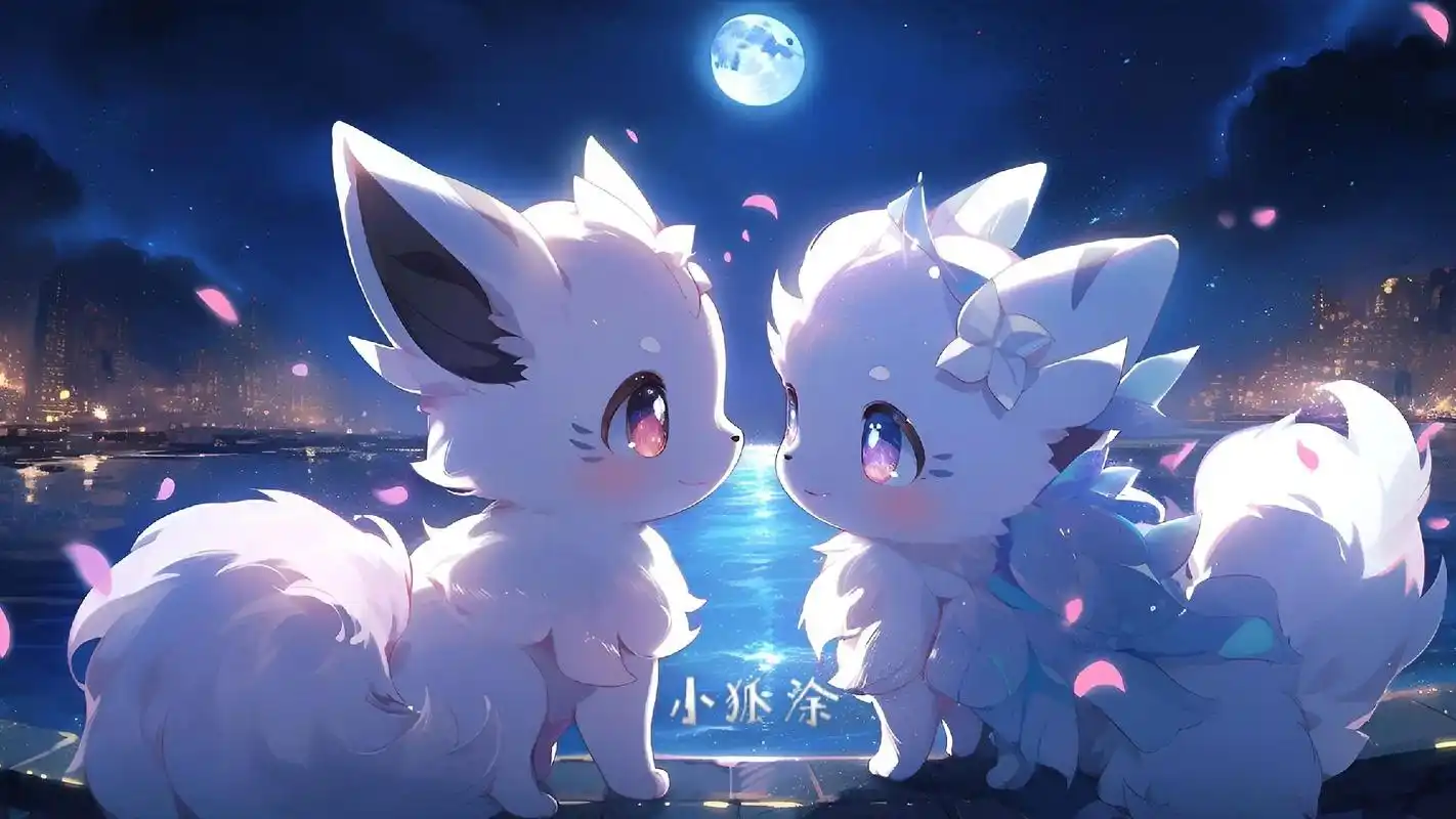 中秋节篇.#二次元 #卡通 #中秋节 #狐狸 #电脑壁纸 - 抖音