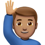 下载"举手的男人:中等肤色" emoji高清大图 - emoji表情大全,emoji