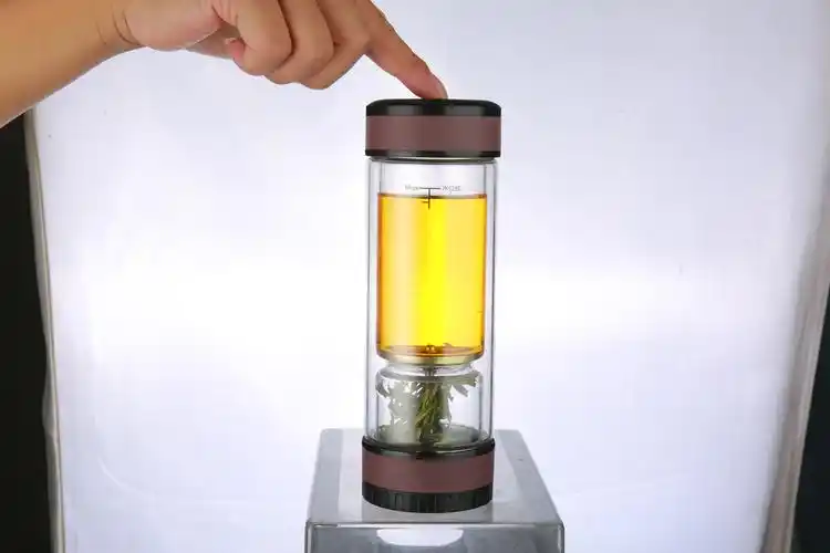 双层玻璃透明茶水分离杯便捷过滤水杯保温防烫生产厂家批发定制