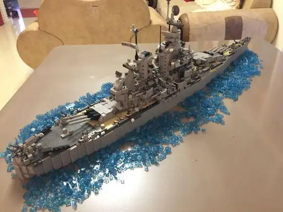 乐高版衣阿华级战列舰战舰世界国服玩家作品