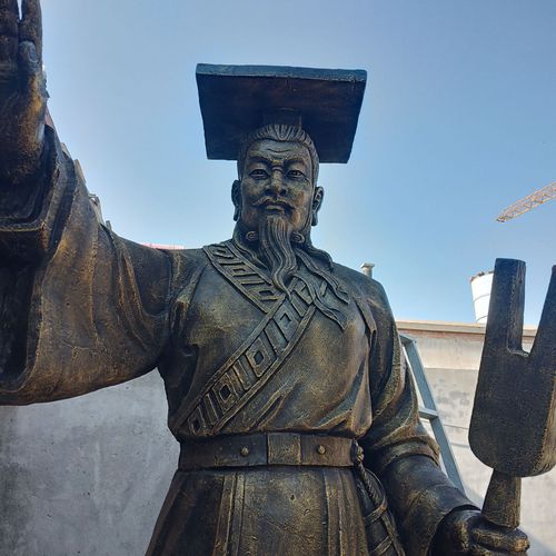 玻璃钢仿铜大禹治水雕塑古代名人雕塑广场公园城市园林景观摆件