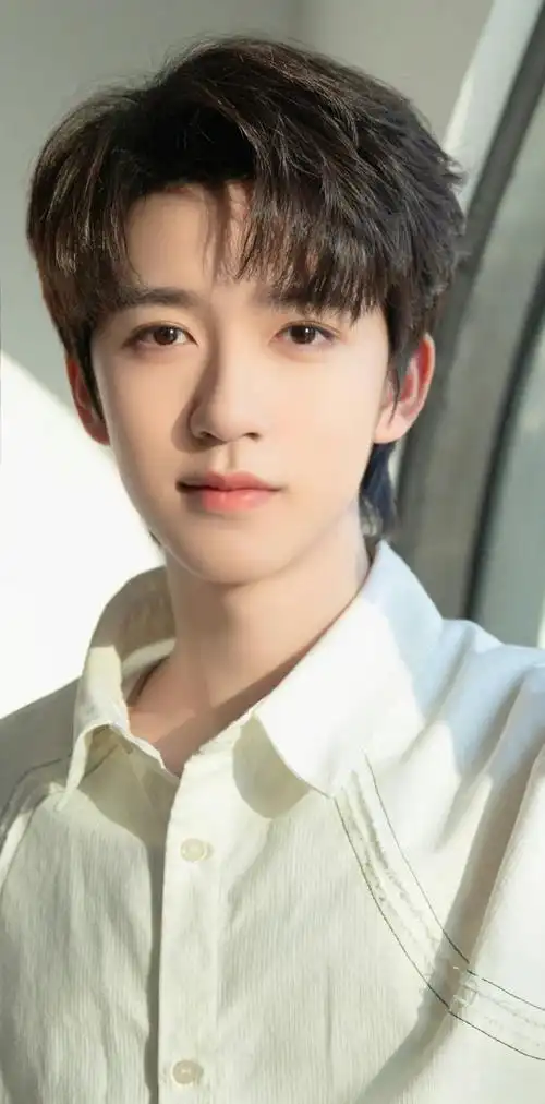 贺峻霖随拍造型分享,白色衬衫简单干练,在光影氛围感下尽显帅气与少年