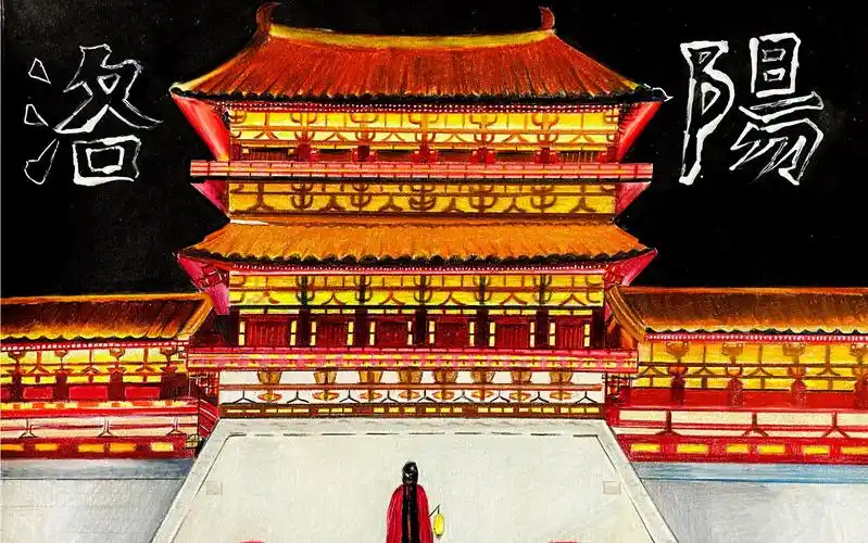 【彩铅手绘】耗时4小时手绘一幅神都洛阳的应天门_哔哩哔哩_bilibili