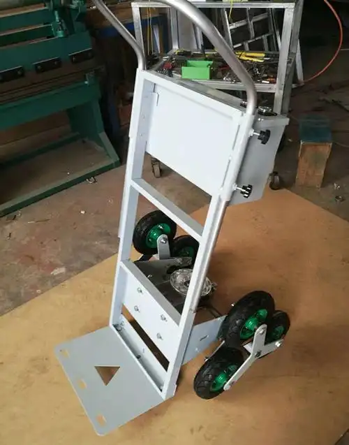 载物爬楼机载重王上下楼梯搬家拉货搬运上楼宏燊电动爬楼车,爬楼梯车