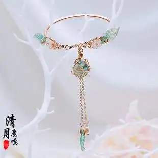 清月鹿鸣原创古风手镯女汉服手环配饰日常百搭流苏手链复古风手饰