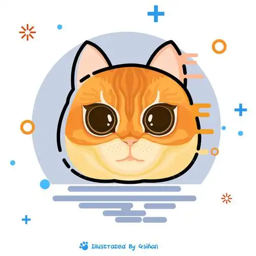 原创绘画:mbe风格猫咪卡通头像/贴纸_小愚儿gsihan-站酷zcool