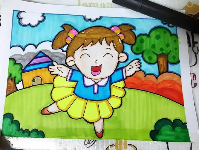 儿童画爱跳舞的小女孩97跳舞简笔画简笔画教程