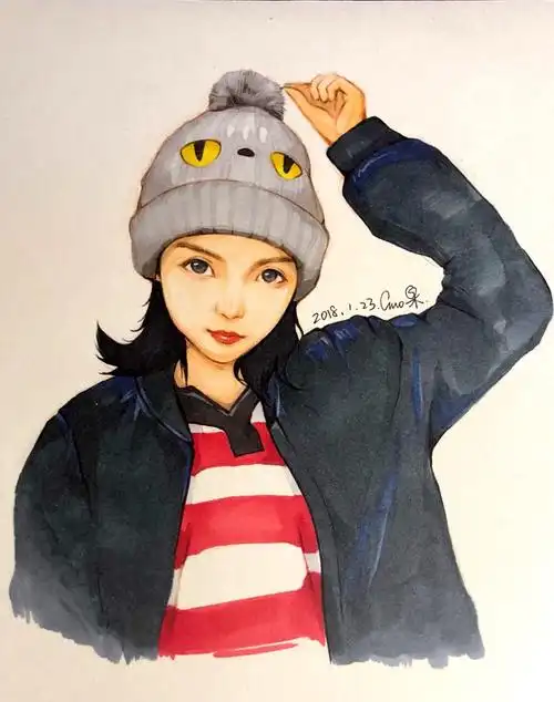 马克笔写实人物绘画合集[xyj爱你][xyj爱你]|插画|创作习作|果果biu