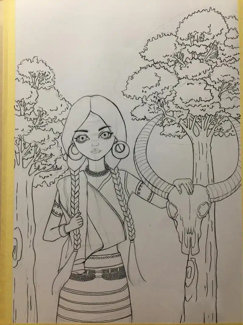 56个民族之佤族创意绘画/动漫人物/原创 佤族,中国,缅甸的少数民族