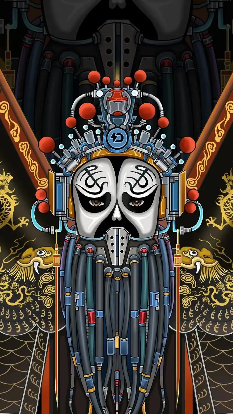 净末.#原创 #手绘 #传统文化 #赛博朋克#京剧 - 抖音