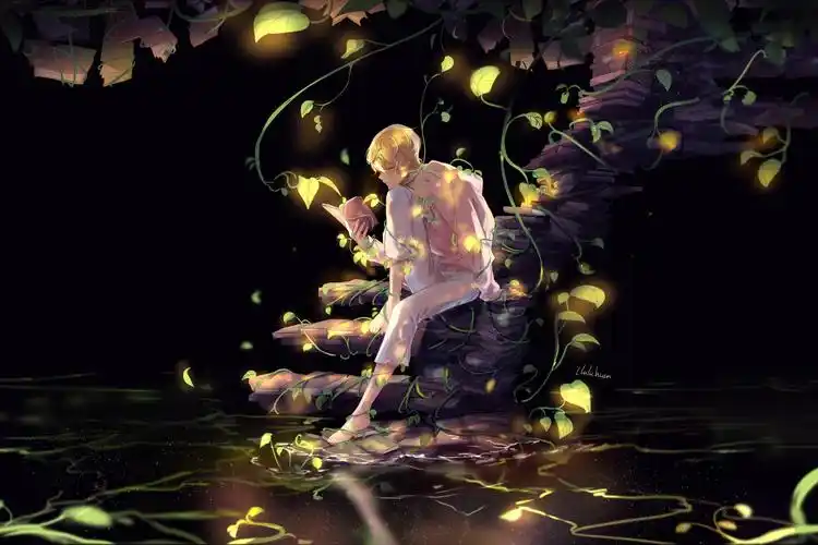 一个孤独的男人插画,艺术壁纸-回车桌面