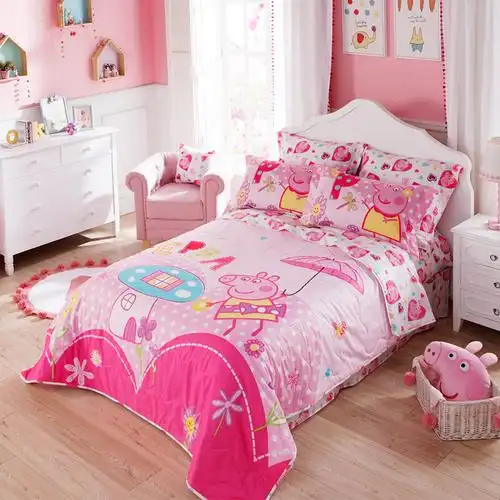 多喜爱家纺 小猪佩奇系列全棉夏被儿童盖被全棉卡通粉红猪小妹夏凉被