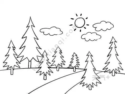 丛林简笔画恐龙丛林简笔画