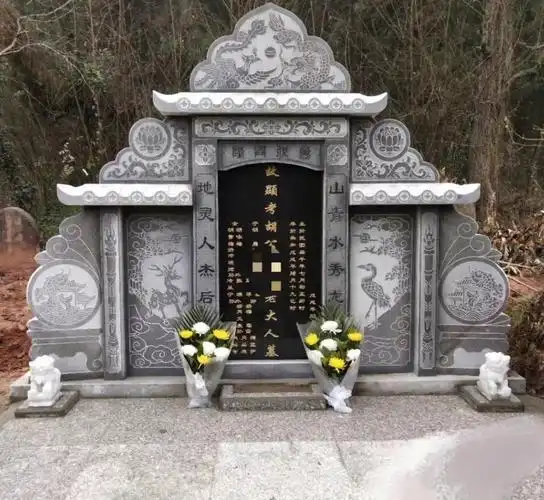 定制适用石材定制花岗岩农村土葬石碑陵园刻字狮子石雕墓碑火葬直销5