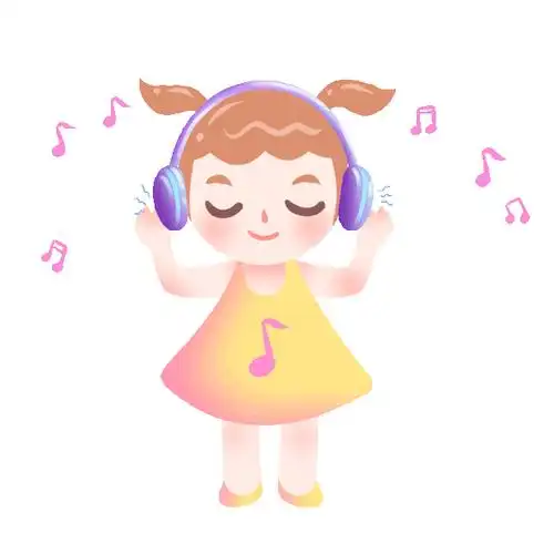 听音乐女孩戴耳机唱歌摇头开心音乐放松动图gif