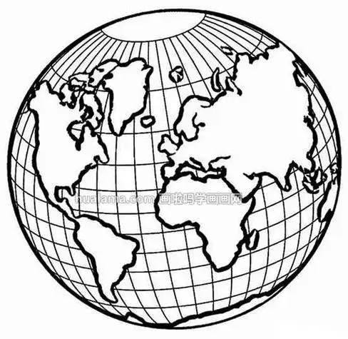 中国在地球上的位置简笔画