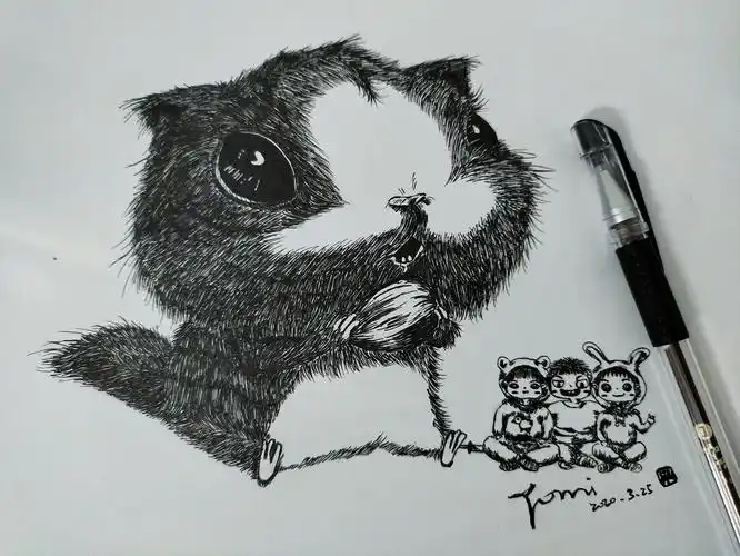 用一支水笔画了几个小可爱