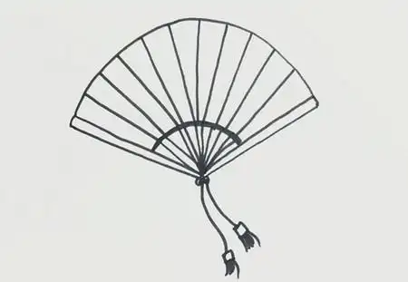 手绘彩色扇子简笔画教学步骤 古风圆扇扇子简笔画怎么画