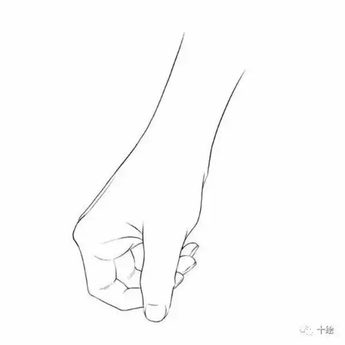 分享一组线稿手握棍姿势