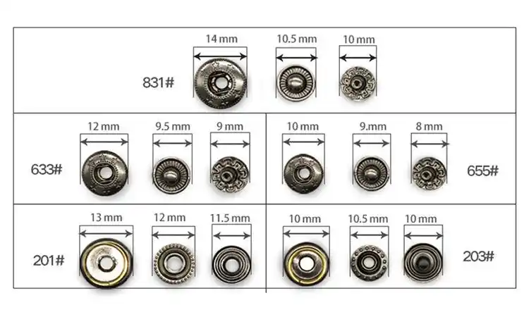 源头厂家831四合扣高档圆形金属急钮201四合按扣金属铜质铁质纽扣