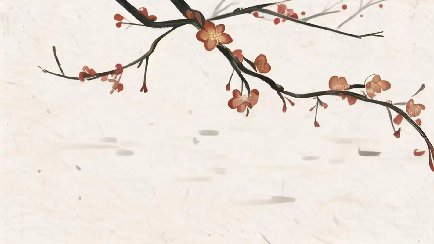 ppt背景图,中国风情梅花图案🌸
