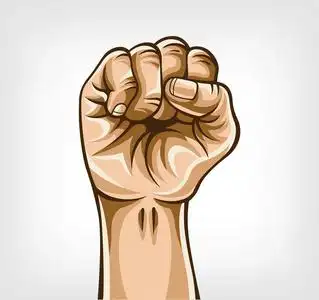 矢量拳头卡通插画照片