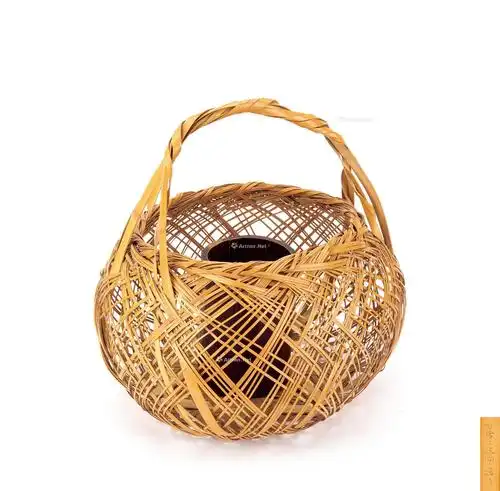 【初代田边竹云斋制 竹编花器】拍卖品_图片_价格_鉴赏_竹雕_雅昌艺术