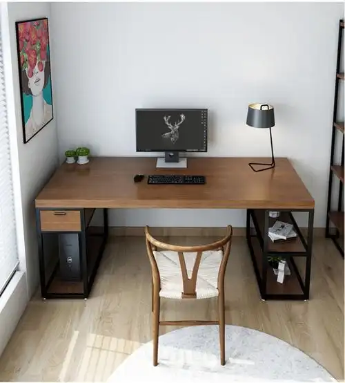 邦纳福 定制家用台式电脑桌实木双人书桌简约北欧长条定做桌子写字