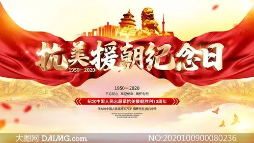 抗美援朝胜利70周年宣传栏psd素材