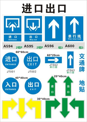 贴 入口直行箭头左转右转绿色黄色 单行线道路交通牌 贴地标识磨砂pvc
