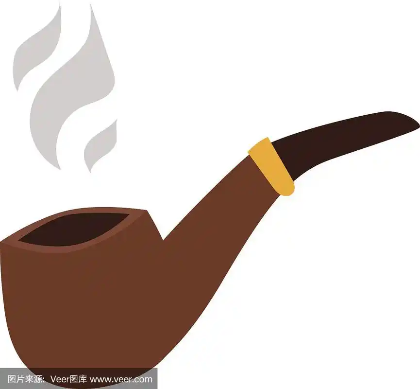 矢量,褐色,烟斗,福尔摩斯,尼古丁