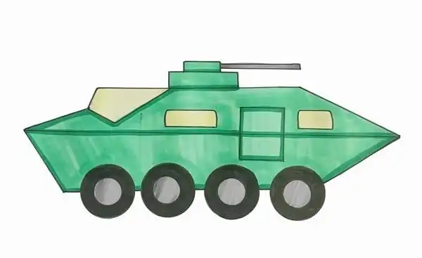 突击车简笔画图片装甲侦查车简笔画步骤教程