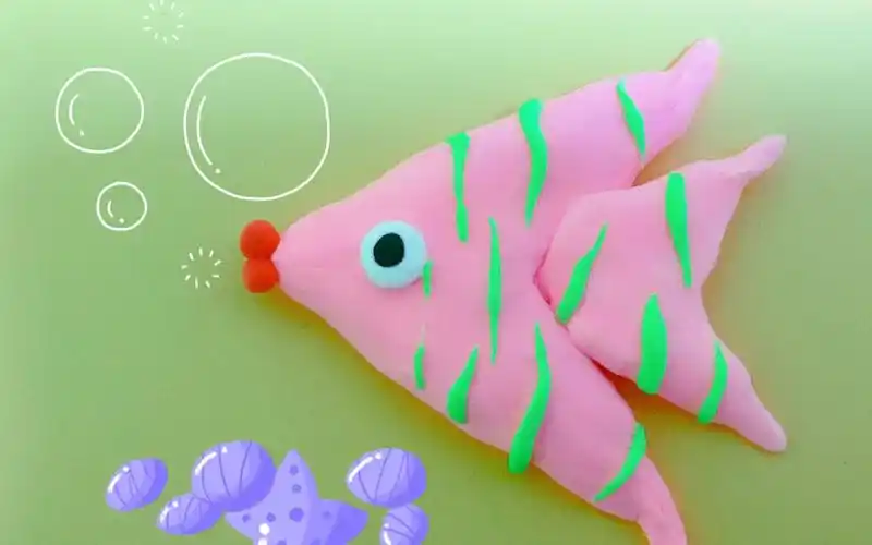 超轻粘土手工:教你用黏土制作简单的【小鱼】,一分钟就能做出来