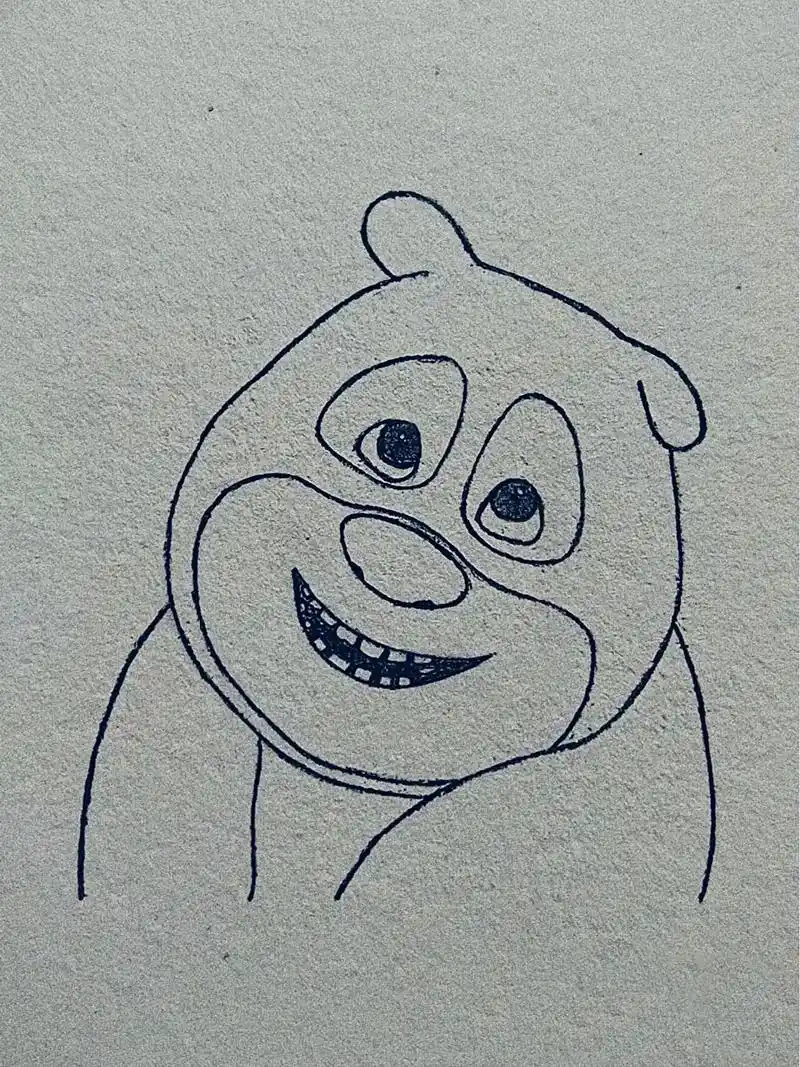 (24/100)挑战100个小插画.熊出没熊二绘画步骤#画画 - 抖音