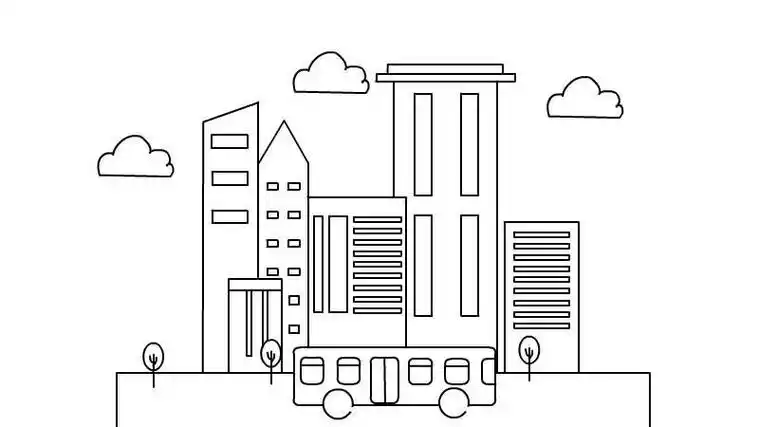 美丽又简单的城市风景儿童画儿童画画大全简单漂亮我的城市-儿童简