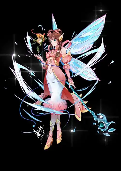 荷花仙女二次元立绘|插画|游戏原画|鱿鱼圈儿 - 原创作品 - 站酷