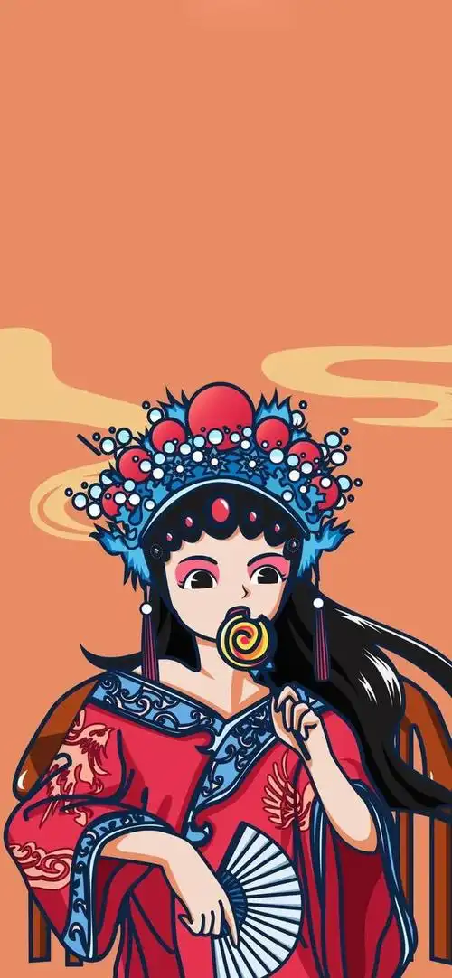 创意手机壁纸京剧国风国潮卡通设计风格