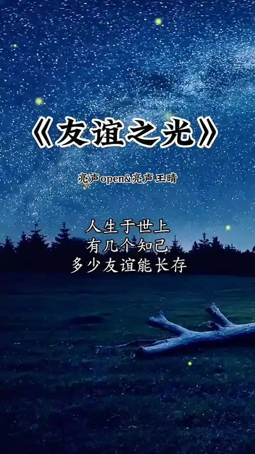 人生与世上有几个知己多少友谊能长存音乐分享友谊之光粤语亮声o