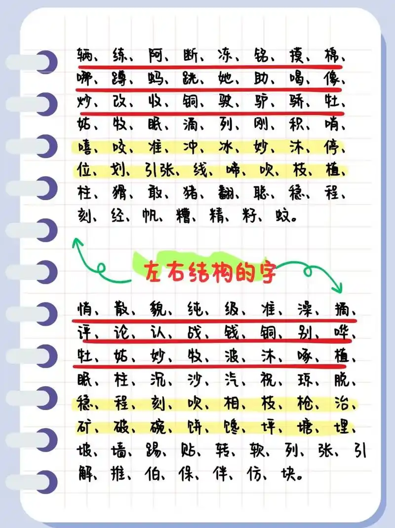 汉字之美:左右结构的字精选  96 色彩与情感 彩,叶,绿,红.
